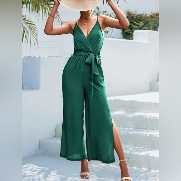 Enjoy Today V-Neck Jumpsuit Wide Leg - Picture 3 of 4